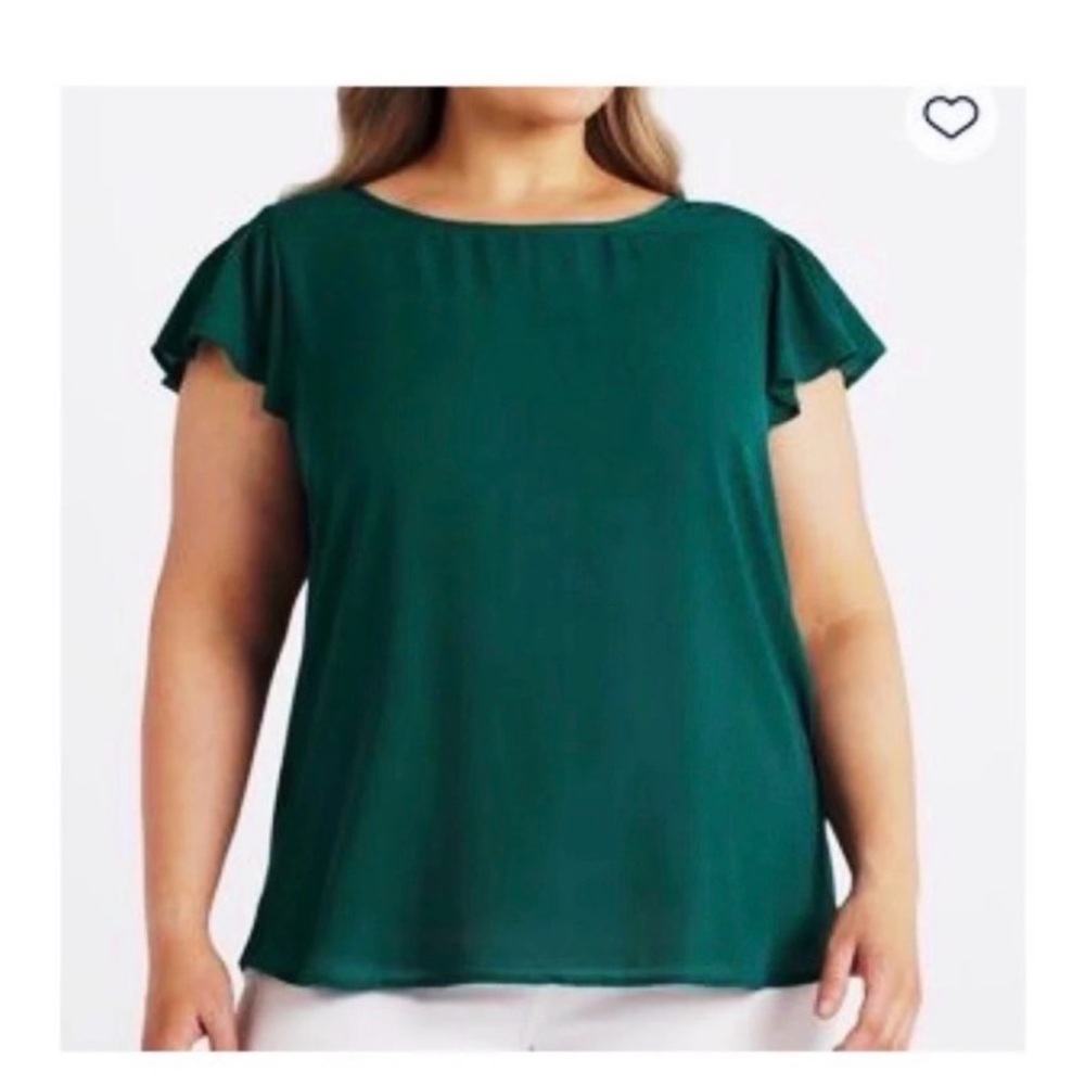 ZARA Green Chiffon Blouse - Picture 2 of 5